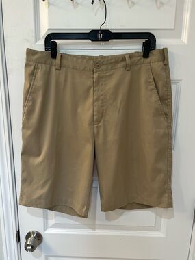 Nike Golf Shorts Men’s 34( Actual 36) Brown Dri Fit Flat Front Lightweight 10”